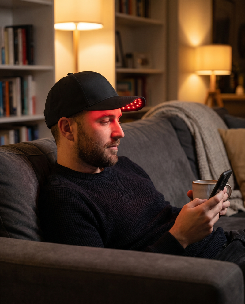 Relaxing wearing the cap